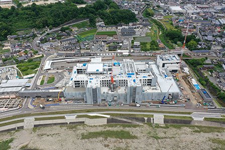 敷地南側～太田川上空よりドローンで撮影 写真