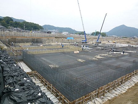 病院棟基礎鉄筋工事 写真