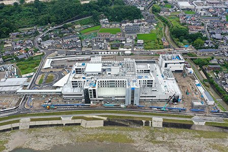 敷地南側~太田川上空よりドローンで撮影 写真