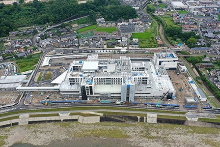 敷地南側～太田川上空よりドローンで撮影 写真