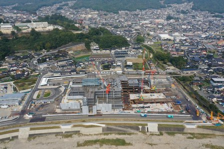 敷地南側~太田川上空よリドローンで撮影 写真