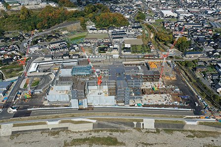 敷地南側~太田川上空よリドローンで撮影 写真