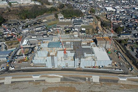 敷地南側~太田川上空よリドローンで撮影 写真