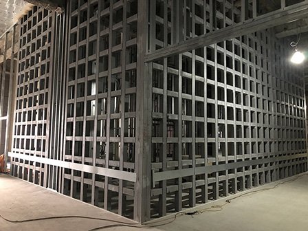 1階RI検査エリア~放射線遮へい用鉛壁下地 写真