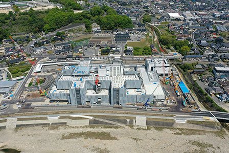 敷地南側~太田川上空よりドローンで撮影 写真