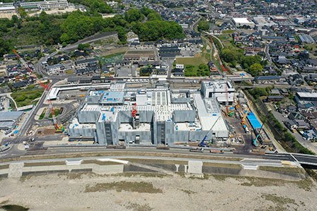 敷地南側～太田川上空よりドローンで撮影 写真